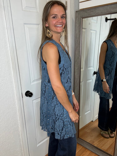 Lacie Layering Vest Denim Blue- Vocal