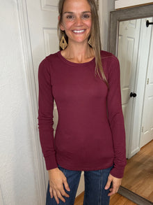 Stacy Long Sleeve Top Maroon- THREAD & SUPPLY