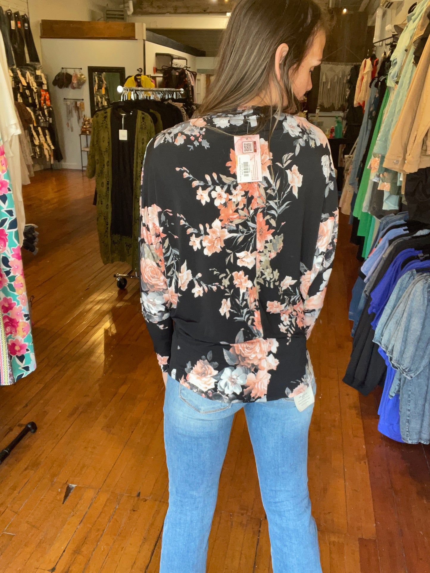 Floral Long Sleeve Dolman