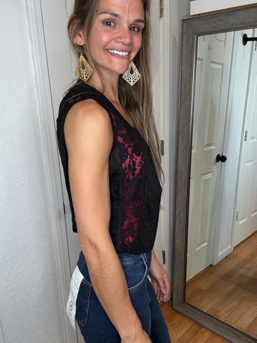 Florence Suede & Lace Layering Vest - Vocal