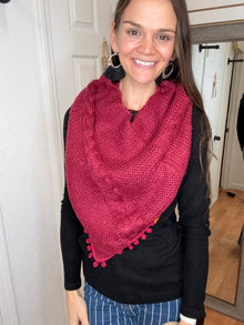 POLLY POM POM TUBE SCARF- MULTIPLE COLORS