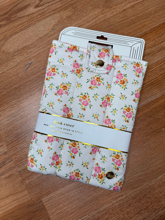 QUILTED BOOK CASE- WHITE FLORAL - DARLING EFFECT