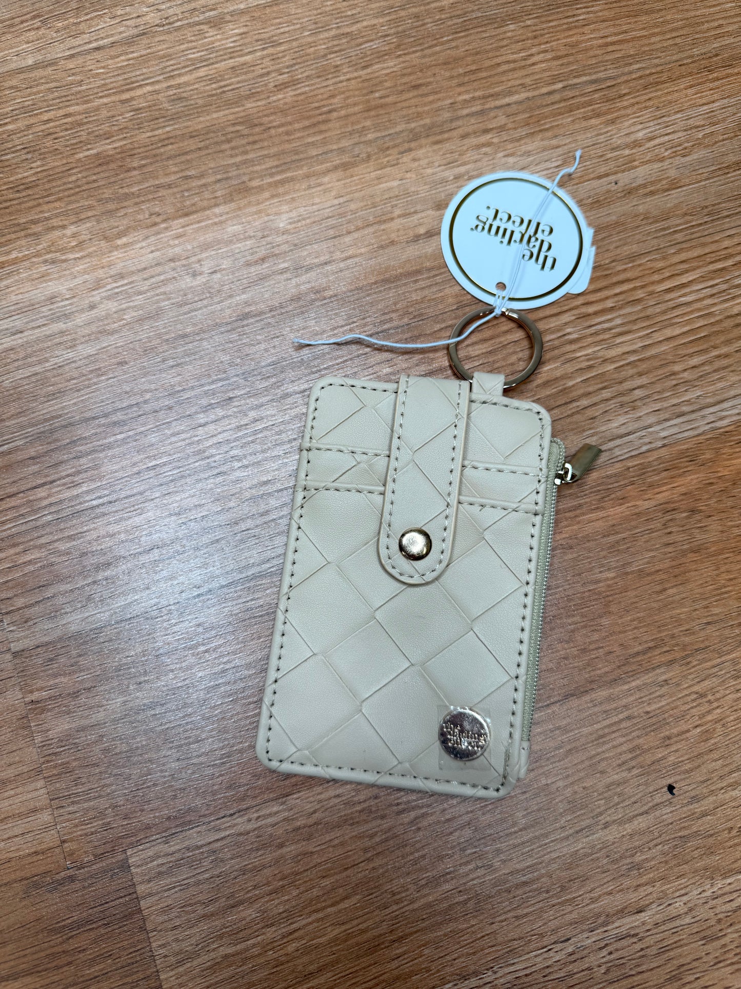 QUILTED WALLET KEY CHAIN - TAN - DARLING EFFECT