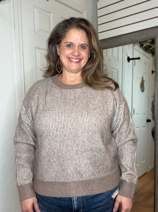 Josie Cozy Crew Sweater Mocha - Michelle Mae