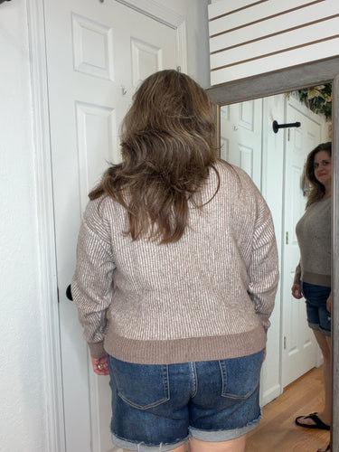 Josie Cozy Crew Sweater Mocha - Michelle Mae