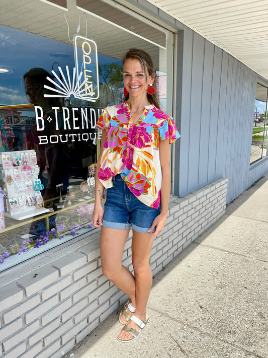 FLORAL PRINT BLOUSE