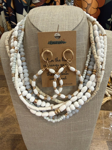 Bea Beaded Necklace and Earing Set- CEmerki