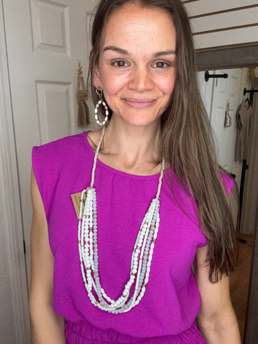 Bea Beaded Necklace and Earing Set- CEmerki