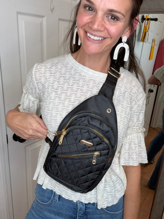 ESTER CROSSBODY SLING BAG - BLACK