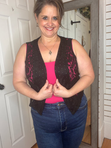 Florence Suede & Lace Layering Vest - Vocal