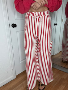 Sally Wide Leg Pants Red & Oat - Jade By Jane
