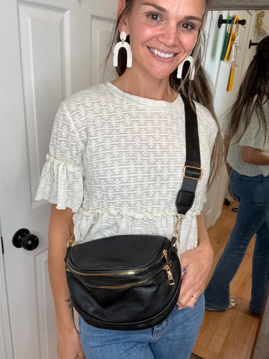FRANNY MAE BUM BAG-BLACK