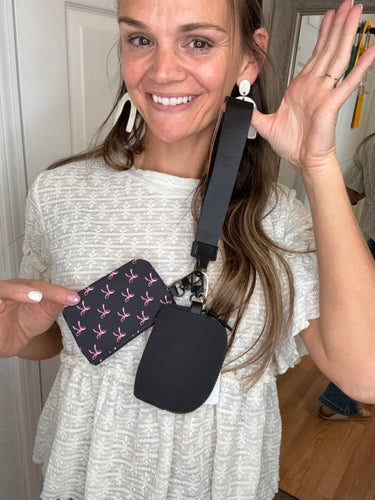 DOLLY KEYCHAIN WALLET-BOWKNOT BLACK