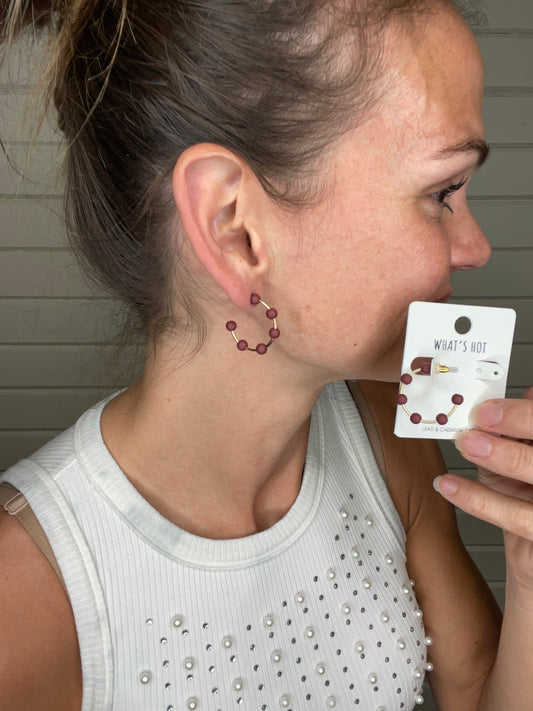 Kiara Earrings Maroon