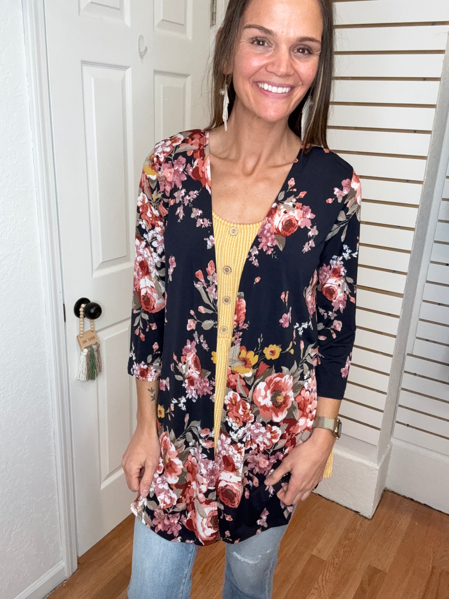 BEAU FLORAL COVER UP - NAVY HEIMISH