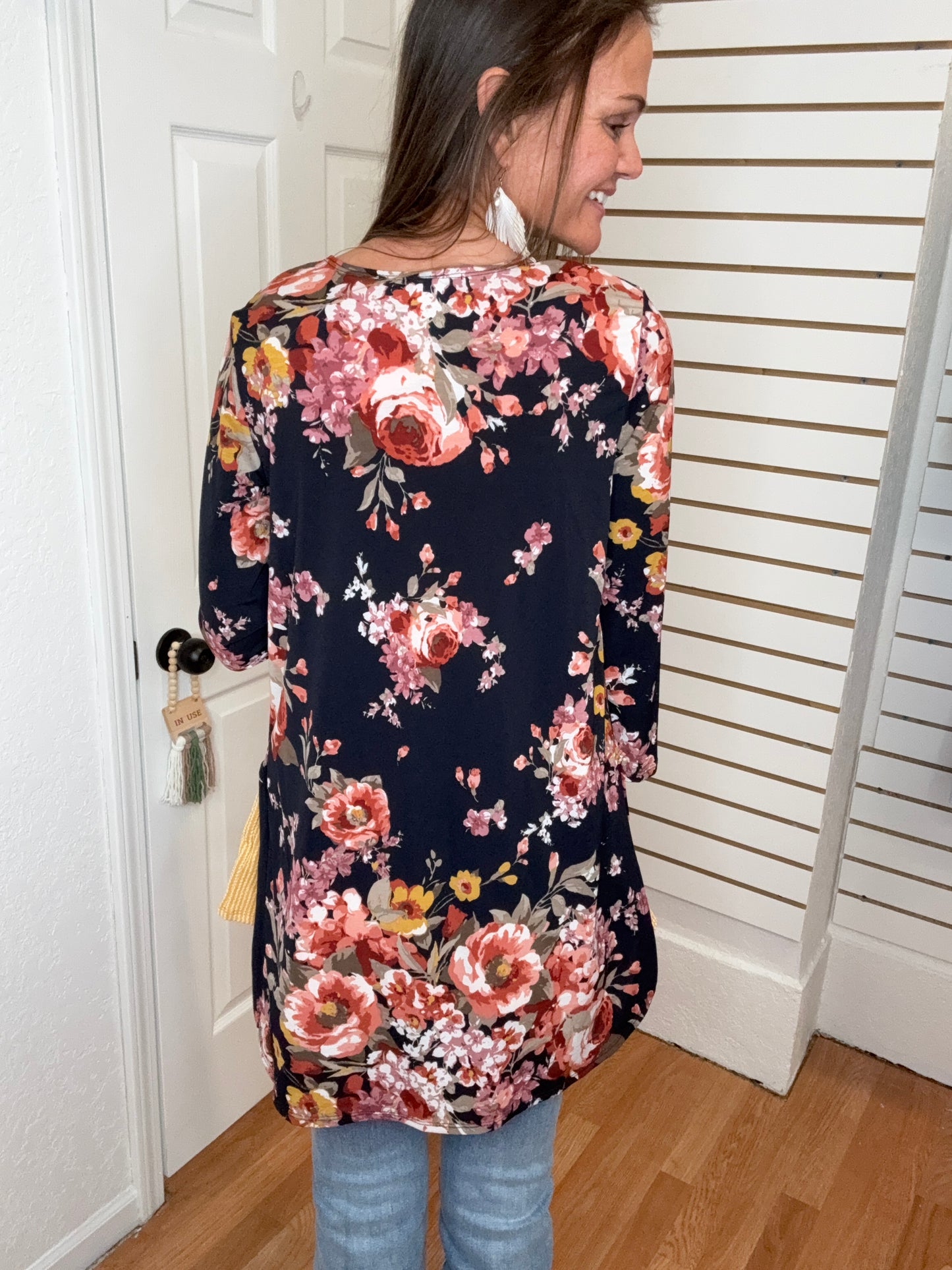 BEAU FLORAL COVER UP - NAVY HEIMISH