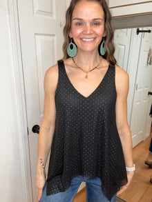 Shiera Dot Sleeveless Top Black- Vocal