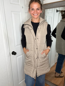 Harlow Long Vest Mocha- Michelle Mae