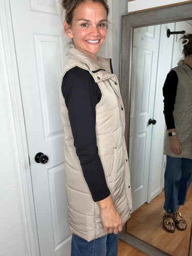 Harlow Long Vest Mocha- Michelle Mae