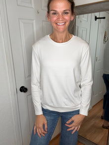 Billy Ribbed Long Sleeve White - Yelete
