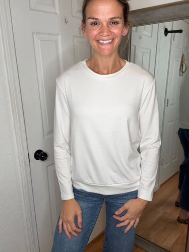 Billy Ribbed Long Sleeve White - Yelete