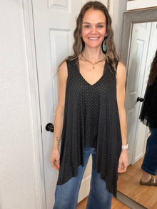 Shiera Open Front Mesh Layering Vest Black- Vocal