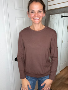 Billy Ribbed Long Sleeve Coffee - Yelete