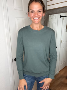 Billy Ribbed Long Sleeve Smokey Olive - Yelete