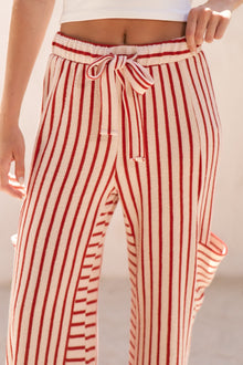 Sally Wide Leg Pants Red & Oat - Jade By Jane