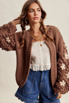 Hazel Chunky Knit Cardigan Mocha- Listicle