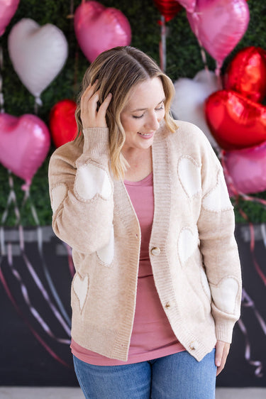 IN STOCK Sweetheart Cardigan - Tan
