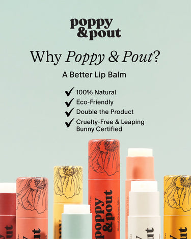 POPPY AND POUT POPPY AND POUT NATURAL LIP BALMS- MULTIPLE FLAVORS