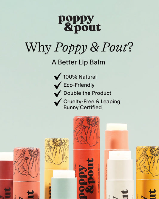 POPPY AND POUT POPPY AND POUT NATURAL LIP BALMS- MULTIPLE FLAVORS