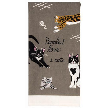 People I Love: Cats Dish Towel- Blue Q