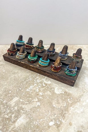 SULLY STRETCHY BEADED STACKED RINGS -DYLAN JEWELRY