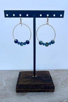 Honor Hoop Earrings Blue-Dylan Jewelry