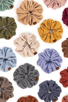 Corduroy Solid Color Soft Scrunchies - Hana