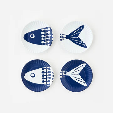 Heads Or Tails Fish "Paper" Coaster Plate Set 180 Degrees