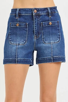 Rizza Patch Pocket Denim Shorts- Risen