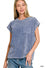 Halo Short Sleeve Top Navy- Zenana