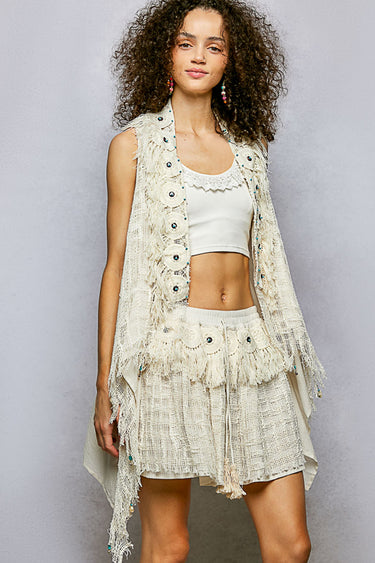 Flora Crochet Layering Vest- POL