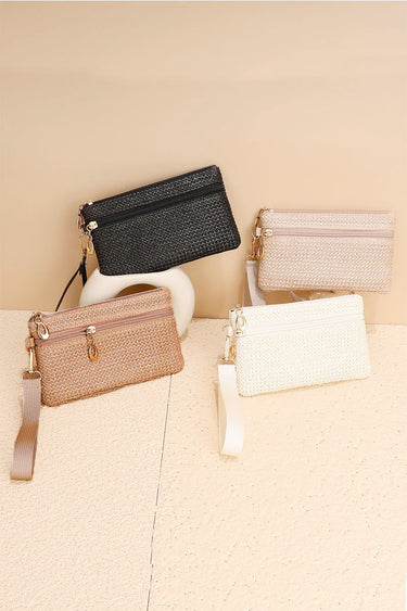 BARLEY BOHO WOVEN STRAW WRISTLET WALLET BAG