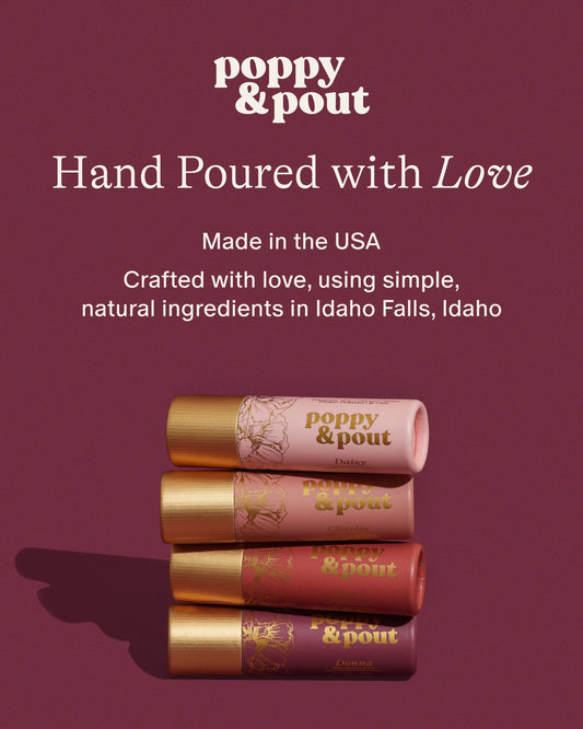 POPPY AND POUT NATURAL LIP BALM TINTS- MULTIPLE COLOR OPTIONS
