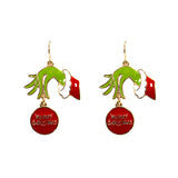 MEAN ONE HAND WITH RED BALL EARRINGS