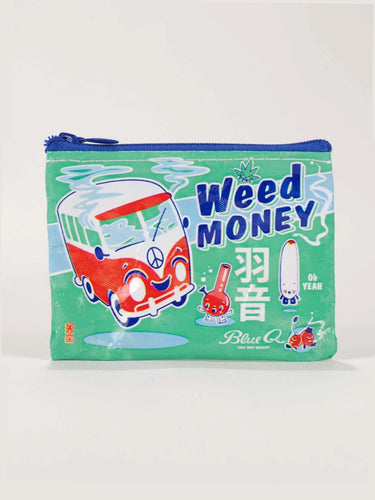 Weed Money Coin Purse Blue Q