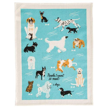 People To Meet: Dogs Dishtowel- Blue Q