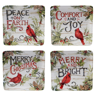 Evergreen Christmas Ceramic Dessert Plate Certified International