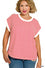 Sammy Short Sleeve Top Red- Zenana