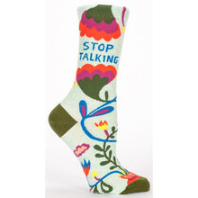 Stop Talking Crew Socks- Blue Q