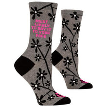 Say It To Your Face Crew Socks- Blue Q